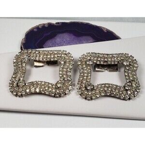 Vintage 1960's Pair of Rhinestone Bridal Prom Shoe Clips